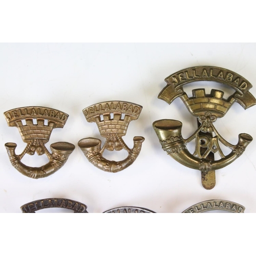 212 - A Collection Of British Military The Somerset Regiment Cap And Collar Badges, Brass And White Metal ... 