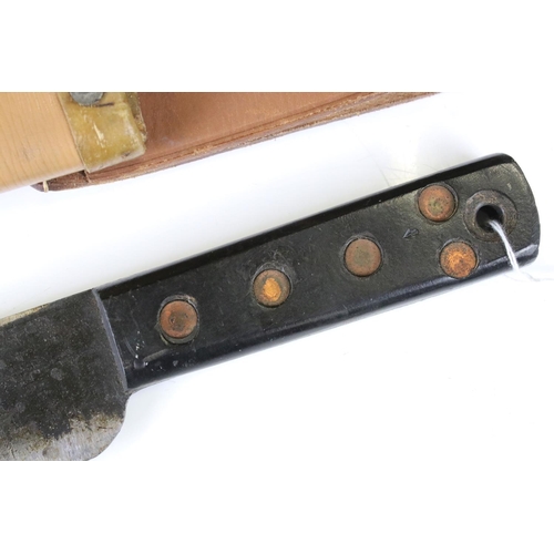 223 - A World War Two British Military Issued Machete Knife, Maker Marked J.J.B And Dated 1945 Together Wi... 