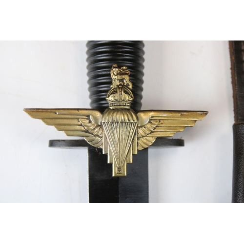 225 - A Fairbairn Sykes Style Commando Dagger Badged To The Parachute Regiment Together With Scabbard. No ... 