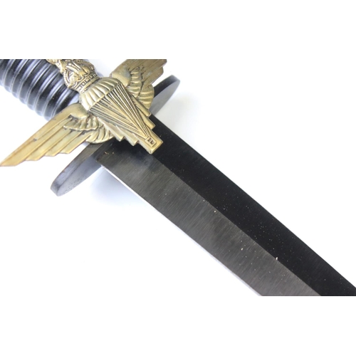 225 - A Fairbairn Sykes Style Commando Dagger Badged To The Parachute Regiment Together With Scabbard. No ... 