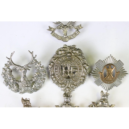 237 - A Collection Of Nine British Scottish Regimental Cap Badges To Include The Royal Scots Regiment, The... 