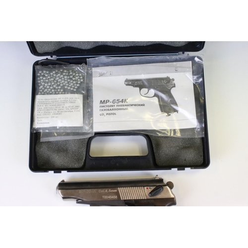 112 - A MP-654K C02 Powered .177 / 4.5mm Cal. Air Pistol, Serial Number T0045458, Complete With Instructio... 