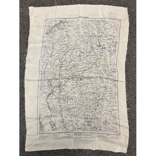 383 - A British World War Two / WW2 silk escape map showing Upper Burma.