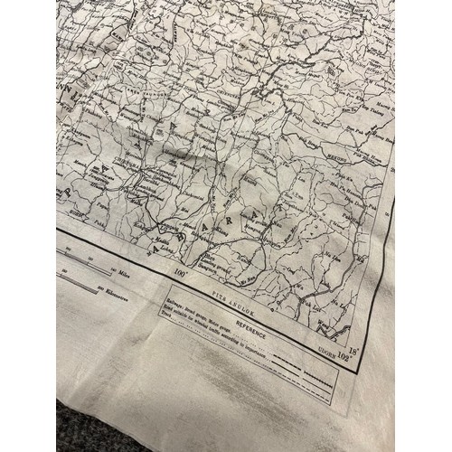 383 - A British World War Two / WW2 silk escape map showing Upper Burma.