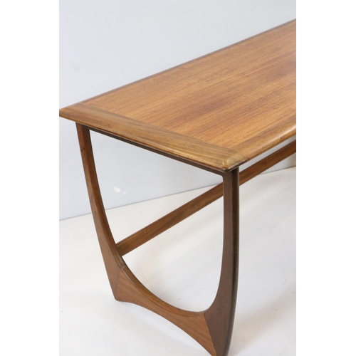 591 - G-Plan, set of Mid century Retro Teak ' Astro' Nest of Three Tables, largest table 100cm long x 51cm... 