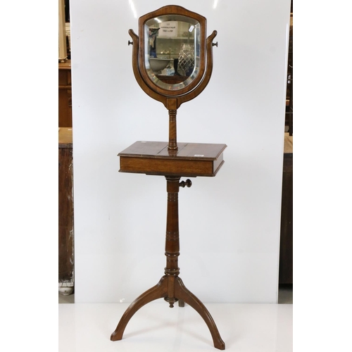 548 - George III style Gentleman's Washstand with shield shape bevelled edge mirror and compartment with t... 