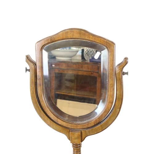 548 - George III style Gentleman's Washstand with shield shape bevelled edge mirror and compartment with t... 