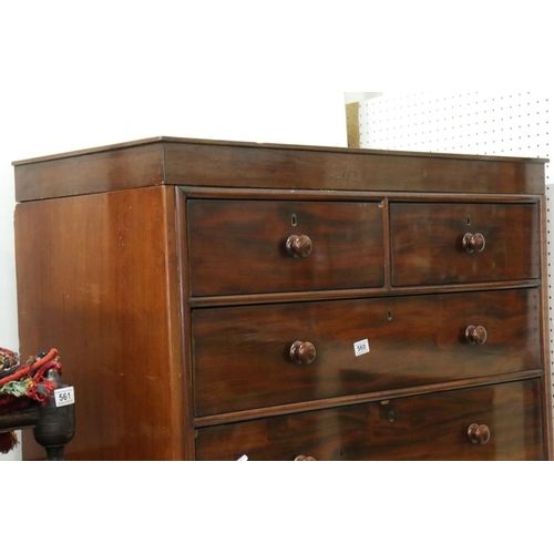 560 - 19th century Large Mahogany Chest of Two Short over Seven Long Drawers, all fitted with turned woode... 