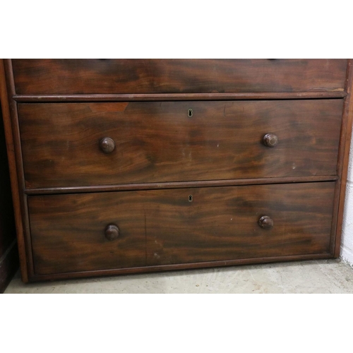 560 - 19th century Large Mahogany Chest of Two Short over Seven Long Drawers, all fitted with turned woode... 