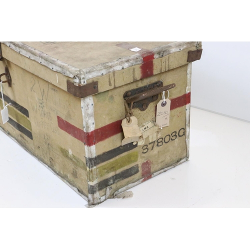 565 - An ' A' Company Officers Mess Hamper Box, stencilled 37803-G, with a type written list attached to t... 