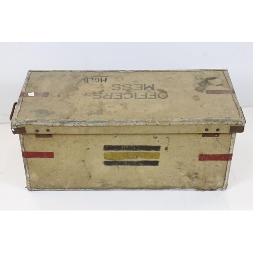 565 - An ' A' Company Officers Mess Hamper Box, stencilled 37803-G, with a type written list attached to t... 