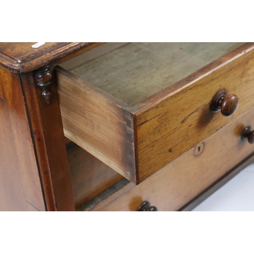 581 - 19th century style Mahogany Chest of Three Long Drawers with turned wooden handles, 103cm long x 78c... 