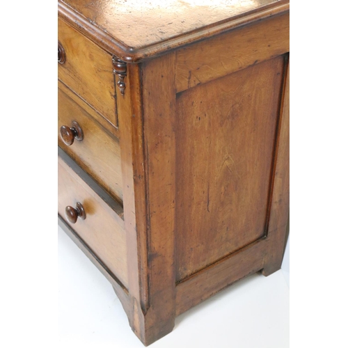 581 - 19th century style Mahogany Chest of Three Long Drawers with turned wooden handles, 103cm long x 78c... 