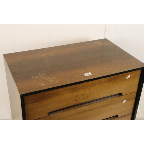 634 - Mid century Retro ' Grange Furniture ' Chest of Four Drawers, 76cm long x 46cm deep x 92cm high