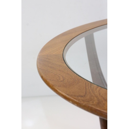 586 - Mid century Retro G-Plan Teak ' Astro ' Circular Coffee Table with glass inset top designed by Victo... 