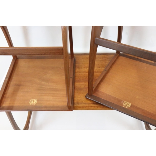 591 - G-Plan, set of Mid century Retro Teak ' Astro' Nest of Three Tables, largest table 100cm long x 51cm... 