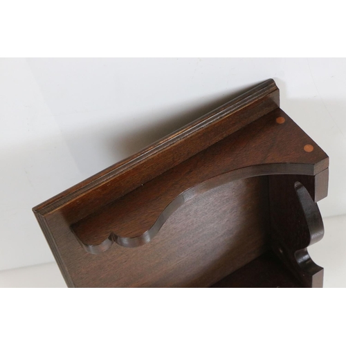 597 - Pair of Mahogany Bracket Shelves, 42cm wide x 12cm high