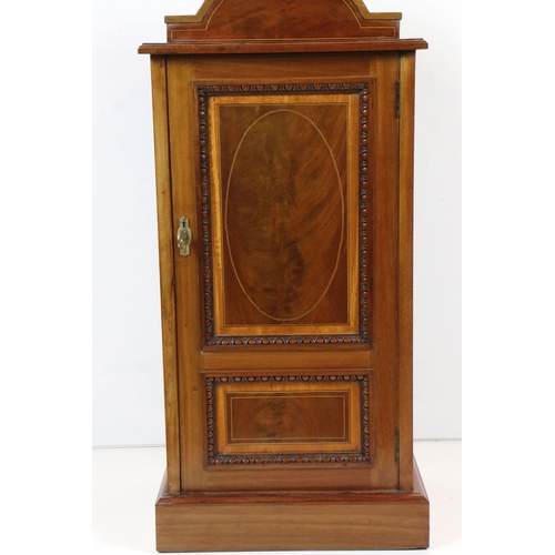 611 - Victorian Maple & Co Mahogany and Satinwood Inlaid Pot Cupboard, 43cm wide x 94cm high