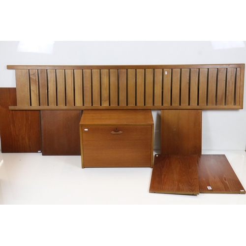 614 - Collection of Ladderax style Teak Modular Furniture including a Side Panel, Cupboard and a Cupboard ... 