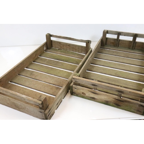 615 - Two Vintage Wooden Apple / Fruit Crates, one stamped F S Toulson, 76cm long