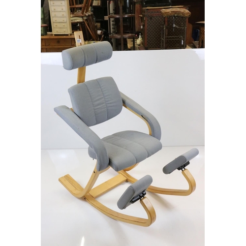 617 - Peter Opsvik, Norwegian Kneeling Rocking Chair with adjustable head rest, 65cm wide x 126cm high