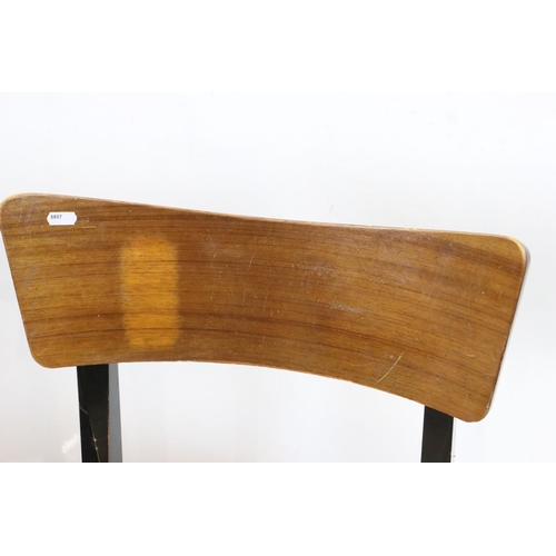 622 - Mid century Retro Teak Rectangular Dining Table raised on black atomic style base, 138cm long x 77cm... 