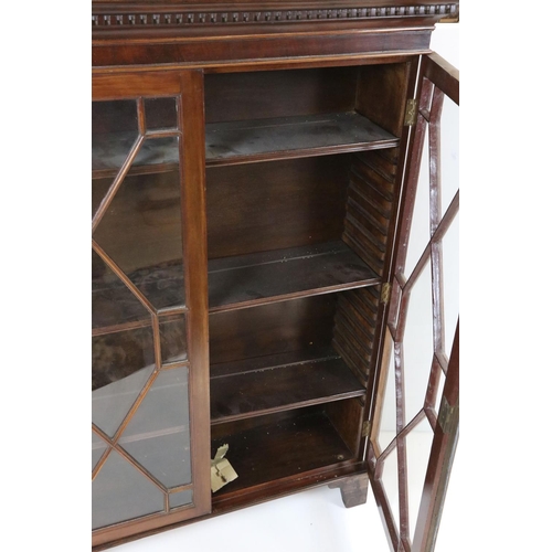 638 - 19th century mahogany glazed bookcase and shelves, 81cm wide x 112cm high