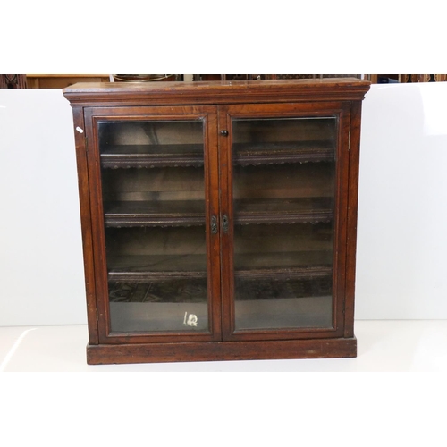 639 - Victorian Mahogany Display Cabinet, the twin glazed doors opening to three adjustable shelves with l... 