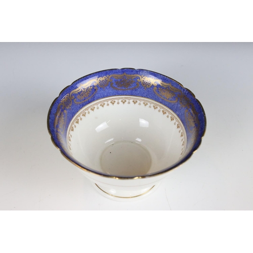 29 - Shelley Part Tea Service decorated with a blue band with gilt pattern on a white ground, comprising ... 