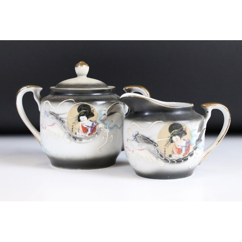30 - Six Royale Stratford ' The Country Cottage Teapot Collection ' Teapots together with a Japanese part... 