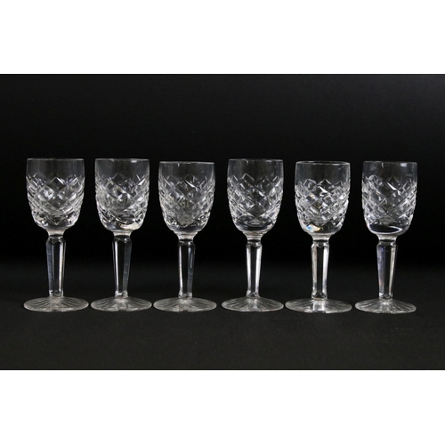 31 - Set of Six Waterford Crystal Liqueur Glasses together with Two Trays of Mixed Glass ware including D... 