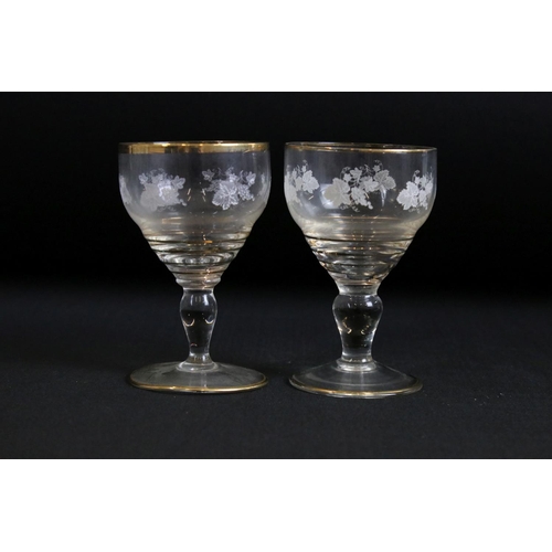 31 - Set of Six Waterford Crystal Liqueur Glasses together with Two Trays of Mixed Glass ware including D... 
