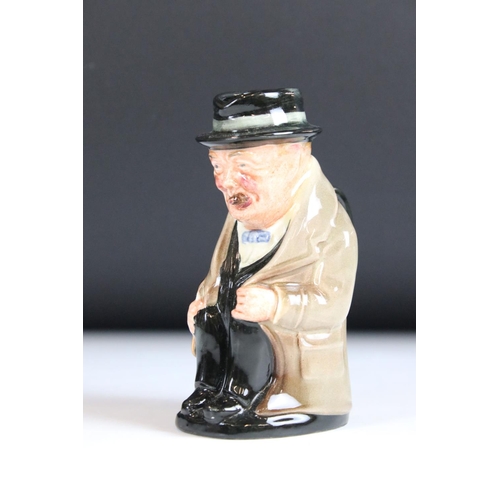 34 - Two Royal Doulton ' Winston Churchill ' Toby Jugs, 23cm  and 10cm high together with Royal Doulton L... 