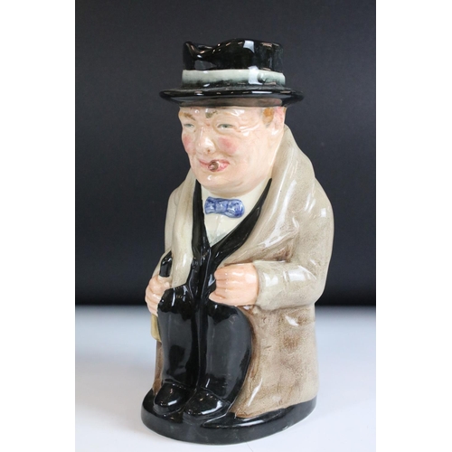 34 - Two Royal Doulton ' Winston Churchill ' Toby Jugs, 23cm  and 10cm high together with Royal Doulton L... 