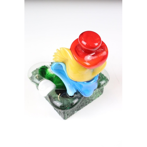 55 - Four Murano Coloured Glass Clown Bowl, one with a Murano sticker, largest 15cm high