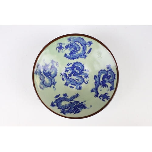 58 - Pair of Japanese Porcelain Blue and White Plates decorated with flowers, 22cm diameter together with... 