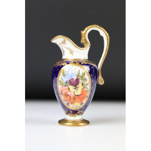 70 - Royal Crown Derby twin handled urn, together with other richly decorated English porcelain