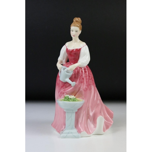 101 - A Royal Doulton figure, HN2702 'Shirley', a Royal Doulton figure, 'Alexandra', a pottery part tea se... 