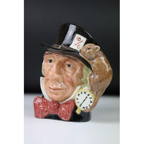 97 - Seven Royal Doulton character jugs, comprising: D6335 'Long John Silver', D6654 'Mark Twain', D6632 ... 