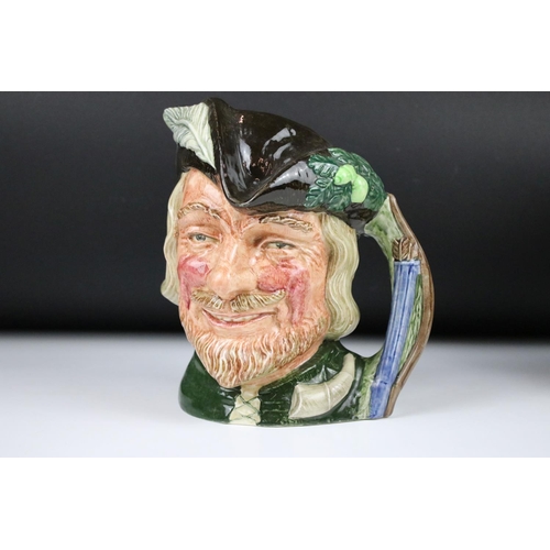 97 - Seven Royal Doulton character jugs, comprising: D6335 'Long John Silver', D6654 'Mark Twain', D6632 ... 