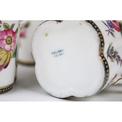 98 - A Coalport part tea and coffee service of quatrefoil design, printed and painted with floral sprays,... 