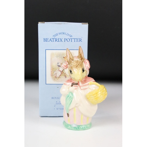 114 - Nine Royal Doulton John Beswick Beatrix Potter figures, comprising: 'Mrs Rabbit', 'Timmy Willie Fetc... 