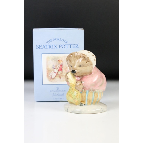 114 - Nine Royal Doulton John Beswick Beatrix Potter figures, comprising: 'Mrs Rabbit', 'Timmy Willie Fetc... 