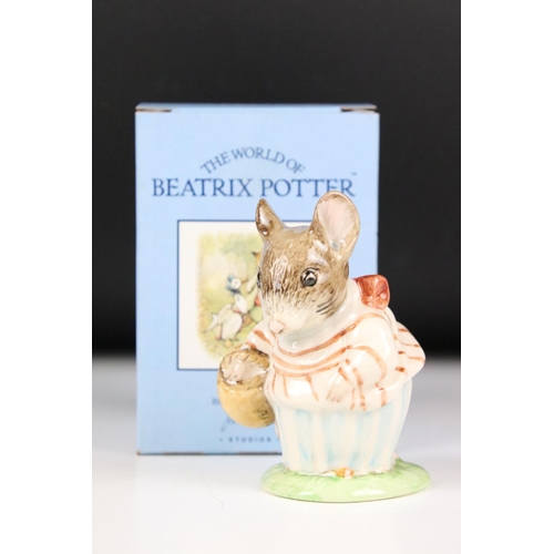 114 - Nine Royal Doulton John Beswick Beatrix Potter figures, comprising: 'Mrs Rabbit', 'Timmy Willie Fetc... 