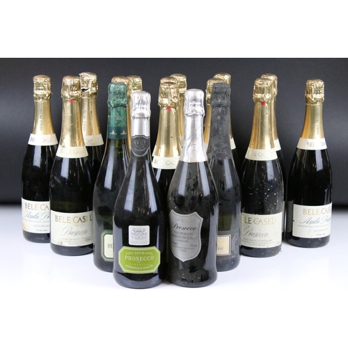 370 - Wine - Bele Casel, Asolo Prosecco x 13 & five other bottles of Prosecco (18 bottles)