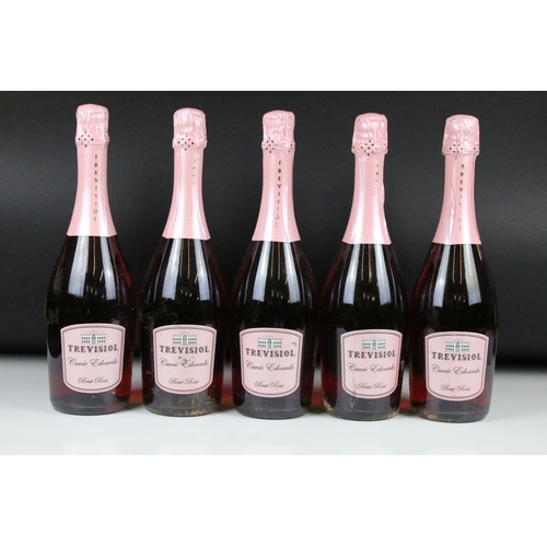 371 - Wine - Trevisol Cuvee Edoardo Brut Rose x 5, Martini Asti x 4 & four other bottles (13 bottles)