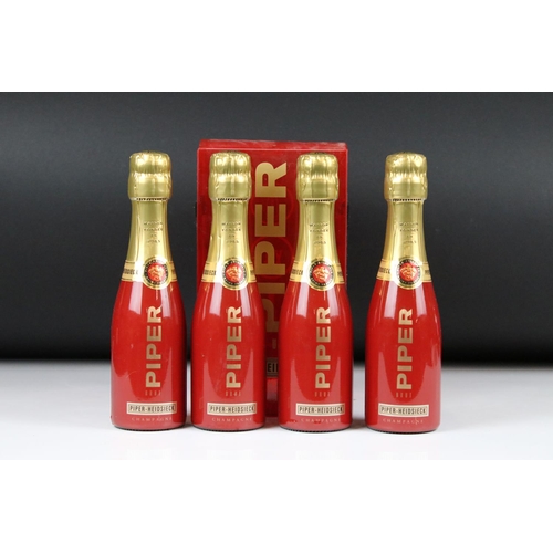 376 - Champagne - Veuve Clicquot Ponsardin, NV x 1, Lauren Perrier x 1 & Piper-Hiedsieck 200ml x 4 with st... 