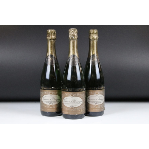 381 - Champagne - Cremant de Bourgogne x 5, Sunday Times Wine Club x 1, 2001 Prince de Dulphey x 3 & four ... 