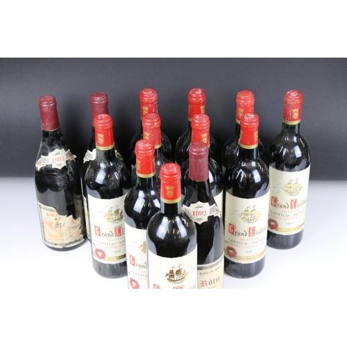 395 - Wine - 1995 Grand Listrac x 9, 1988 Grand Listrac x 1 & 1992  Cote Rotie x 3 (13 bottles)