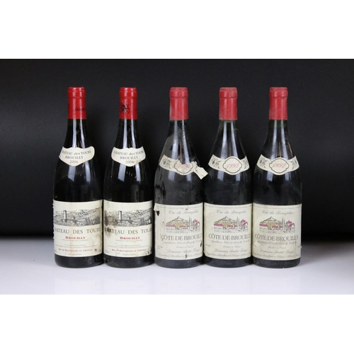 398 - Wine - 2006 Chateau des Tours Brouilly x 4, 1992 Domaine Andre Large Cote-de-Brouilly x 5 & 2008 Dom... 